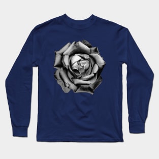 Charcoal Rose Drawing Long Sleeve T-Shirt